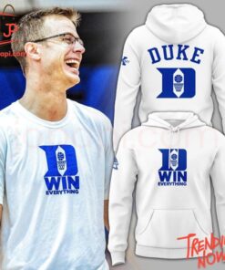 3D graphic 1 Duke Blue Devils Coach Jon Scheyer Duke Win Everything Hoodie with bold design