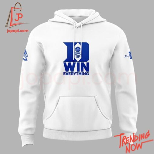 3D graphic 2 Duke Blue Devils Coach Jon Scheyer Duke Win Everything Hoodie with bold design