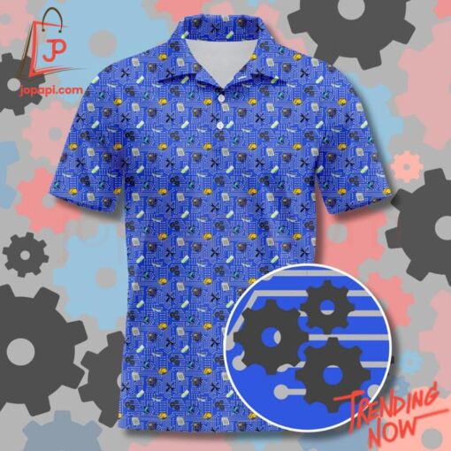 3D graphic 1 Engineering Essentials Tools Polo Shirt with bold design