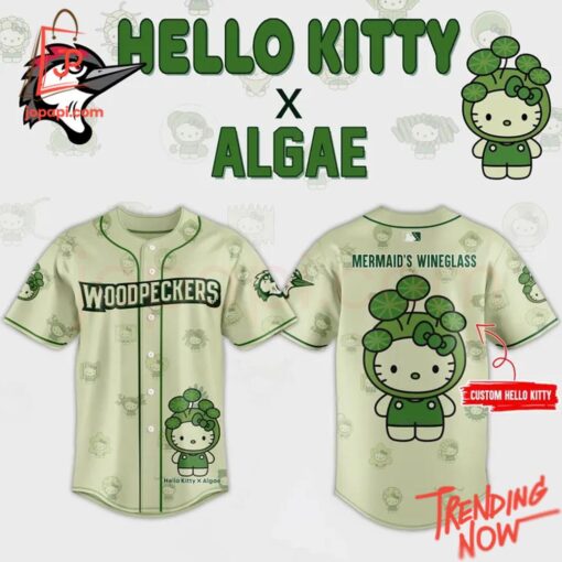 Bold and stylish casual wear – Fayetteville Woodpeckers Algae Hello Kitty Baseball Jersey