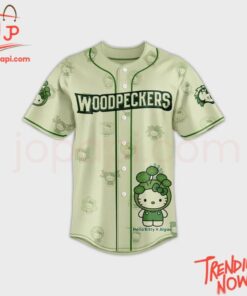 Bold and stylish casual wear – Fayetteville Woodpeckers Algae Hello Kitty Baseball Jersey