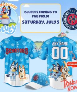 High-quality product with unique design – Harrisburg Senators Bluey Baseball Jersey