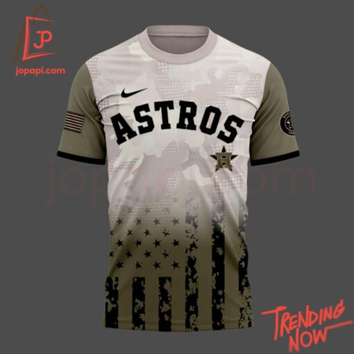 3D graphic 3 Houston Astros Armed Forces Day 2025 Hoodie with bold design