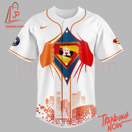 3D graphic 2 Houston Astros Superman Night Baseball Jersey with bold design