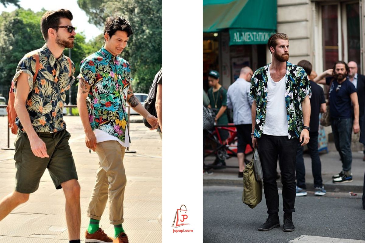 Make a statement with bold prints and urban accessories — the Hawaiian shirt fits right into streetwear culture.