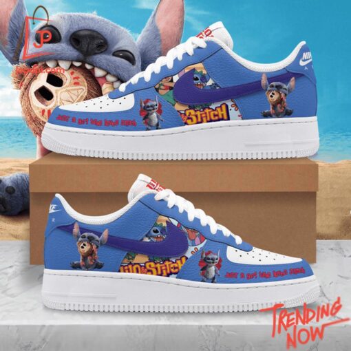 Make every step count with 1 Just A Girl Who Loves Stitch Air Force 1 Shoes.