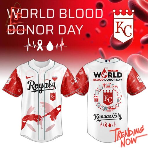 High-quality product with unique design – Kansas City Royals World Blood Donor Day Baseball Jersey