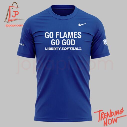 High-quality casual wear featuring custom artwork – Liberty Flames Go Flames Go God Liberty Softball Shirt