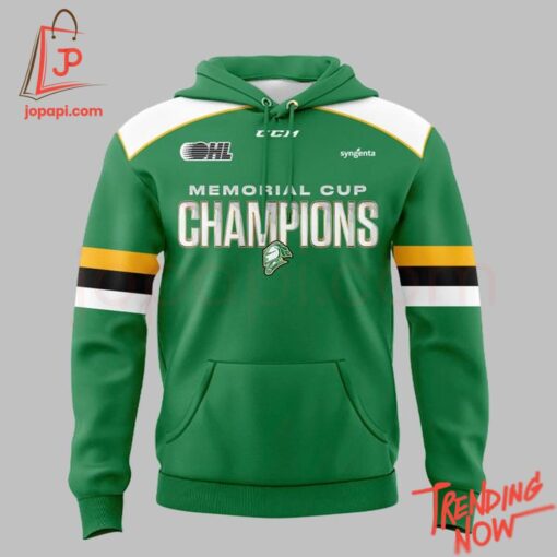 3D graphic 2 London Knights Hockey Memorial Cup Champions Hoodie with bold design