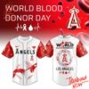 High-quality product with unique design – Los Angeles Angels World Blood Donor Day Baseball Jersey