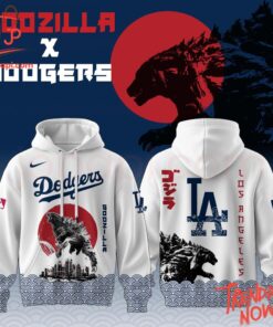 3D graphic 1 Los Angeles Dodgers Godzilla Japan Hoodie with bold design