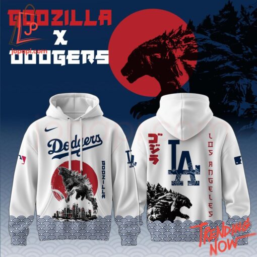 3D graphic 1 Los Angeles Dodgers Godzilla Japan Hoodie with bold design
