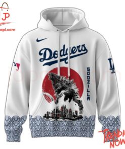 3D graphic 2 Los Angeles Dodgers Godzilla Japan Hoodie with bold design