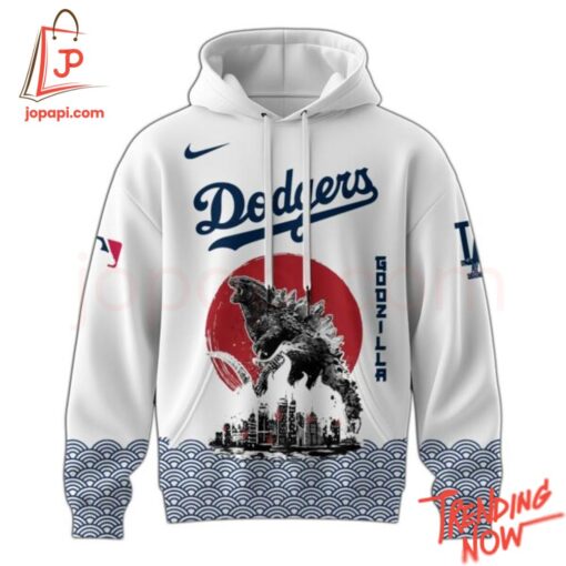 3D graphic 2 Los Angeles Dodgers Godzilla Japan Hoodie with bold design