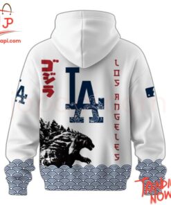 3D graphic 3 Los Angeles Dodgers Godzilla Japan Hoodie with bold design