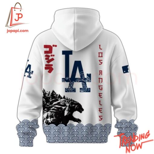 3D graphic 3 Los Angeles Dodgers Godzilla Japan Hoodie with bold design