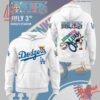 3D graphic 1 Los Angeles Dodgers Luffy One Piece Night Hoodie with bold design