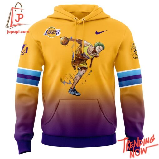 Bold and stylish casual wear – Los Angeles Lakers X Roronoa Zoro One Piece The Straw Hat Pirates Hoodie
