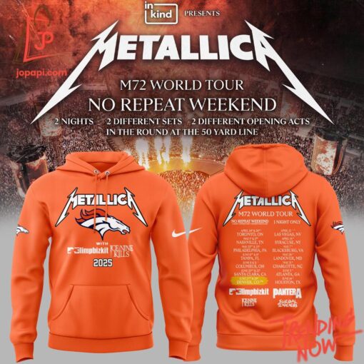 Bold and stylish casual wear – M World Tour Metallica Denver Broncos Hoodie