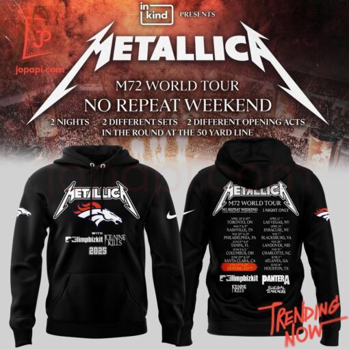 Bold and stylish casual wear – M World Tour Metallica Denver Broncos Hoodie