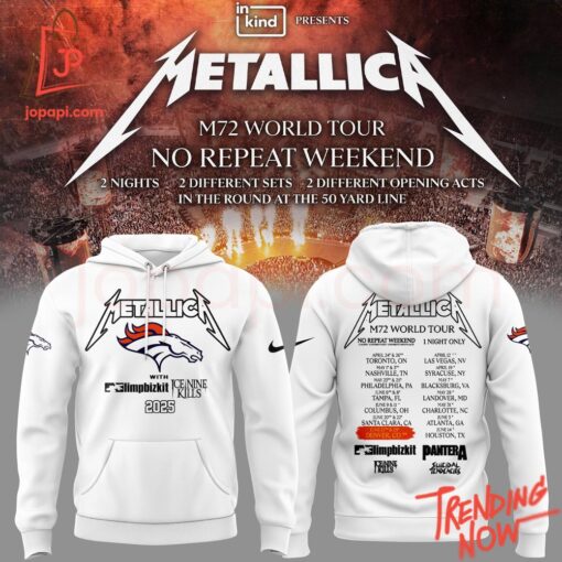 Bold and stylish casual wear – M World Tour Metallica Denver Broncos Hoodie