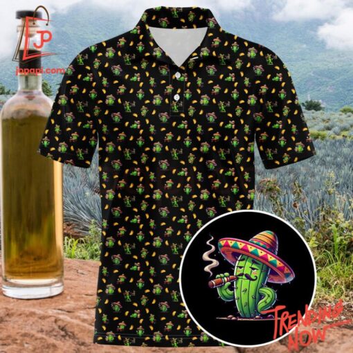 3D graphic 1 Mexican Cactus Polo Shirt with bold design