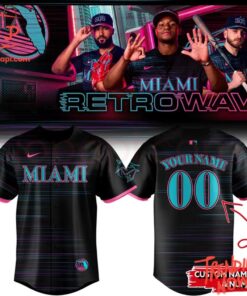 Bold and stylish casual wear – Miami Marlins City Connect Retrowave Jersey