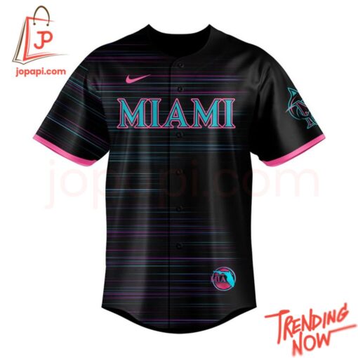 Bold and stylish casual wear – Miami Marlins City Connect Retrowave Jersey