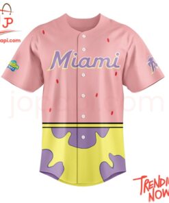 High-quality product with unique design – Miami Marlins Spongebob Squarepants Day Baseball Jersey