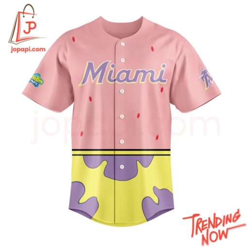 High-quality product with unique design – Miami Marlins Spongebob Squarepants Day Baseball Jersey