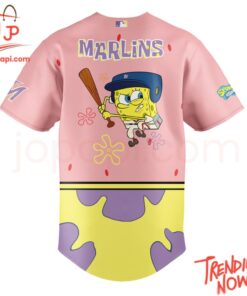 High-quality product with unique design – Miami Marlins Spongebob Squarepants Day Baseball Jersey