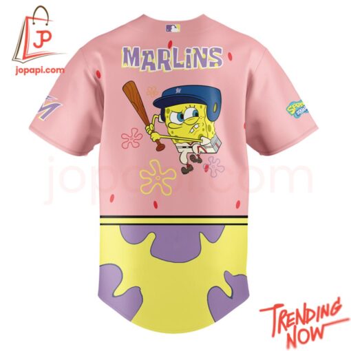High-quality product with unique design – Miami Marlins Spongebob Squarepants Day Baseball Jersey