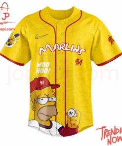 High-quality product with unique design – Miami Marlins The Simpsons Baseball Jersey