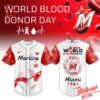High-quality product with unique design – Miami Marlins World Blood Donor Day Baseball Jersey