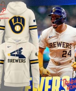 3D graphic 1 Milwaukee Brewers Baseball Stickman Hoodie with bold design