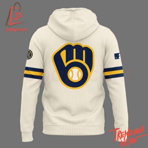 3D graphic 3 Milwaukee Brewers Baseball Stickman Hoodie with bold design