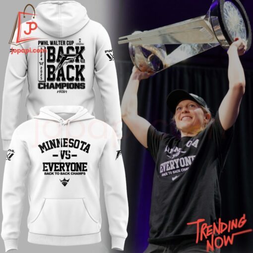 3D graphic Minnesota Frost Vs Everyone Back To Back Champs Hoodie 1 Jpg with bold design