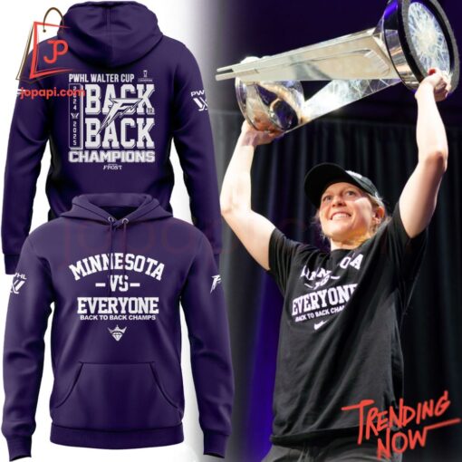 3D graphic Minnesota Frost Vs Everyone Back To Back Champs Hoodie 2 Jpg with bold design
