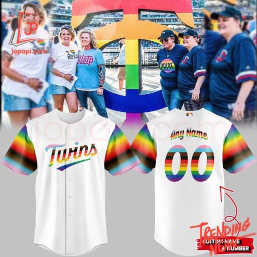 Bold and stylish casual wear – Minnesota Twins Lgbt Pride Month Baseball Jersey