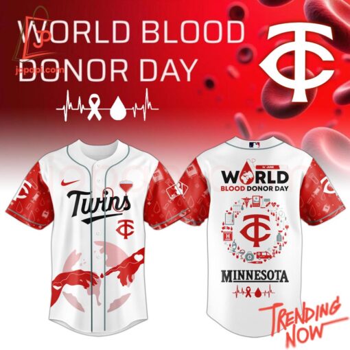High-quality product with unique design – Minnesota Twins World Blood Donor Day Baseball Jersey