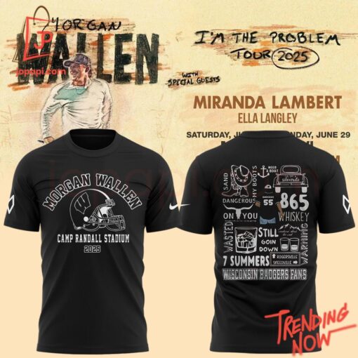 Bold and stylish casual wear – Morgan Wallen X Wisconsin Football Shirt
