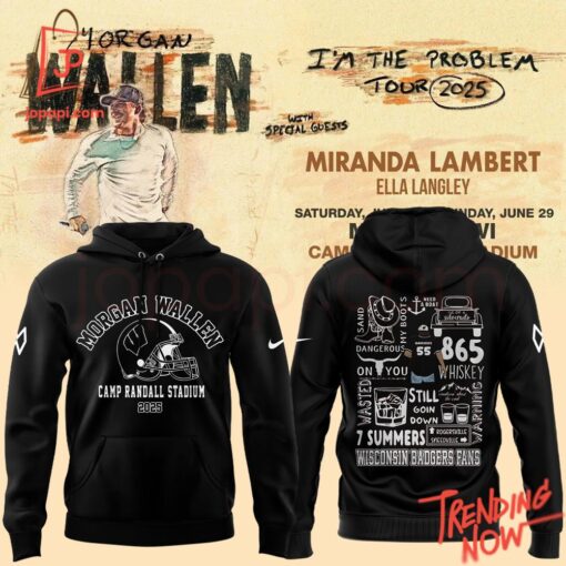 Bold and stylish casual wear – Morgan Wallen X Wisconsin Football Shirt