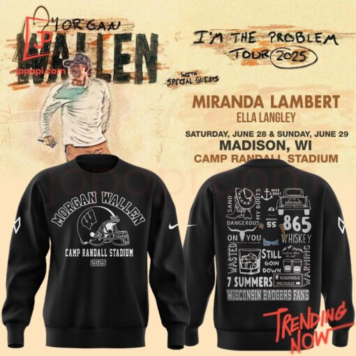 Bold and stylish casual wear – Morgan Wallen X Wisconsin Football Shirt