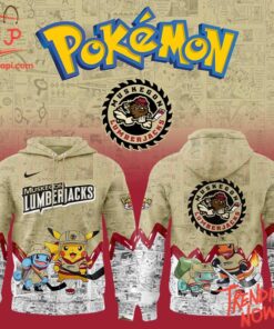 3D graphic 1 Muskegon Lumberjacks Pokémon Hoodie with bold design