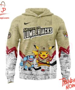 3D graphic 2 Muskegon Lumberjacks Pokémon Hoodie with bold design