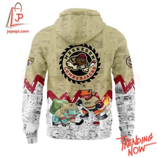 3D graphic 3 Muskegon Lumberjacks Pokémon Hoodie with bold design
