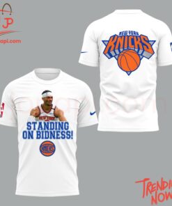 3D graphic 2 New York Knicks Standing On Bidness Shirt with bold design