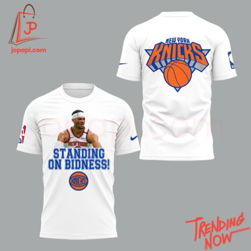 3D graphic 2 New York Knicks Standing On Bidness Shirt with bold design