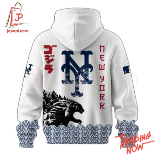 3D graphic 3 New York Mets Godzilla Japan Hoodie with bold design