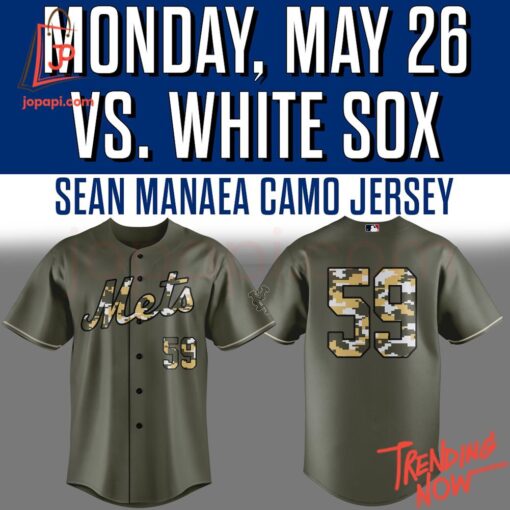 Bold and stylish casual wear – New York Mets Sean Manaea Camo Jersey